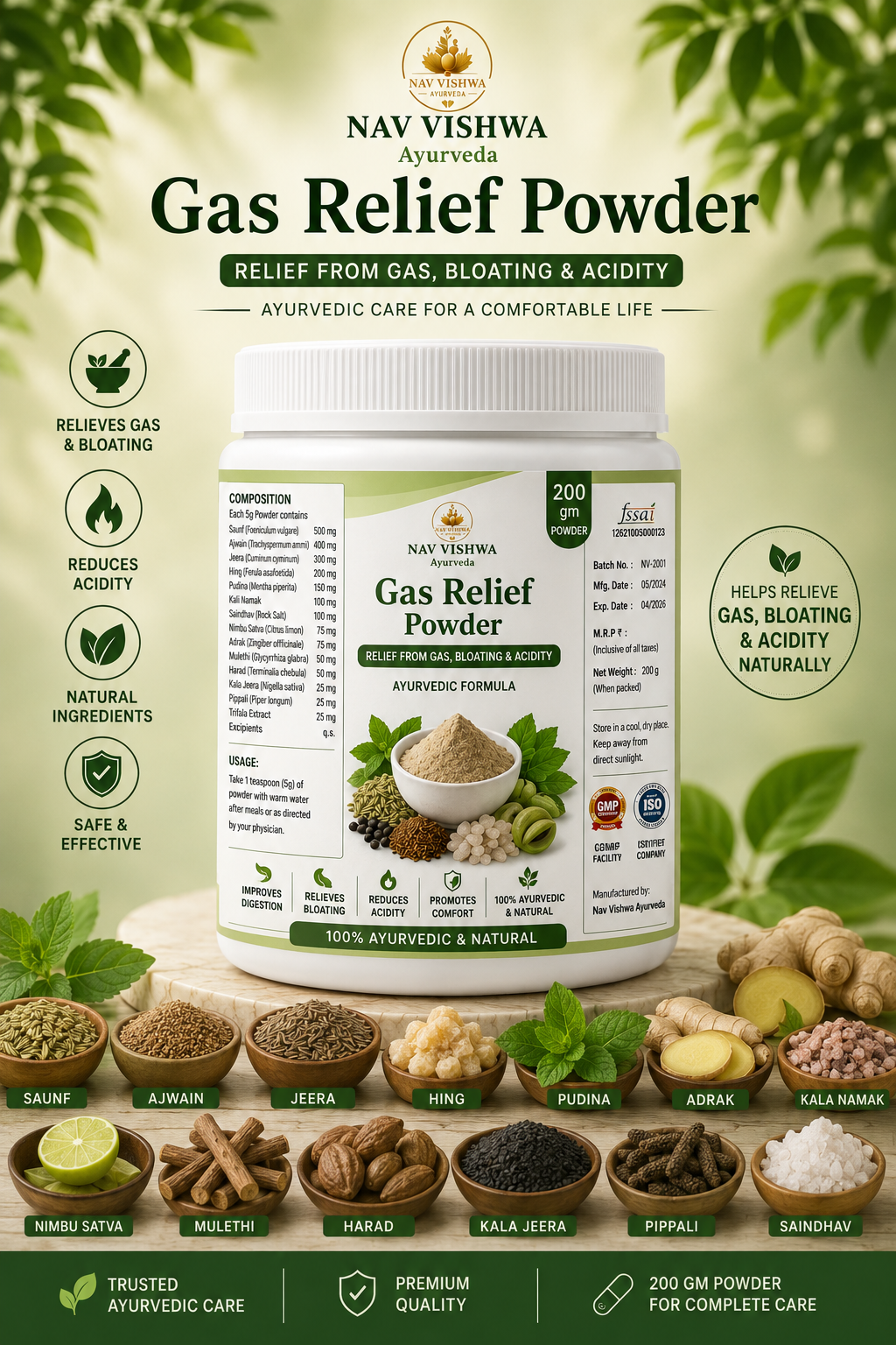 Gas Relief Powder
